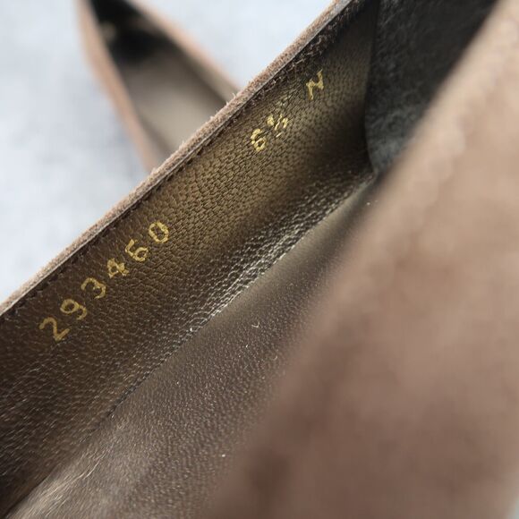 Stuart Weitzman Shoes Womens 6.5 Loafer Flats Slip On Cap Toe Suede Snake Career - Picture 16 of 16